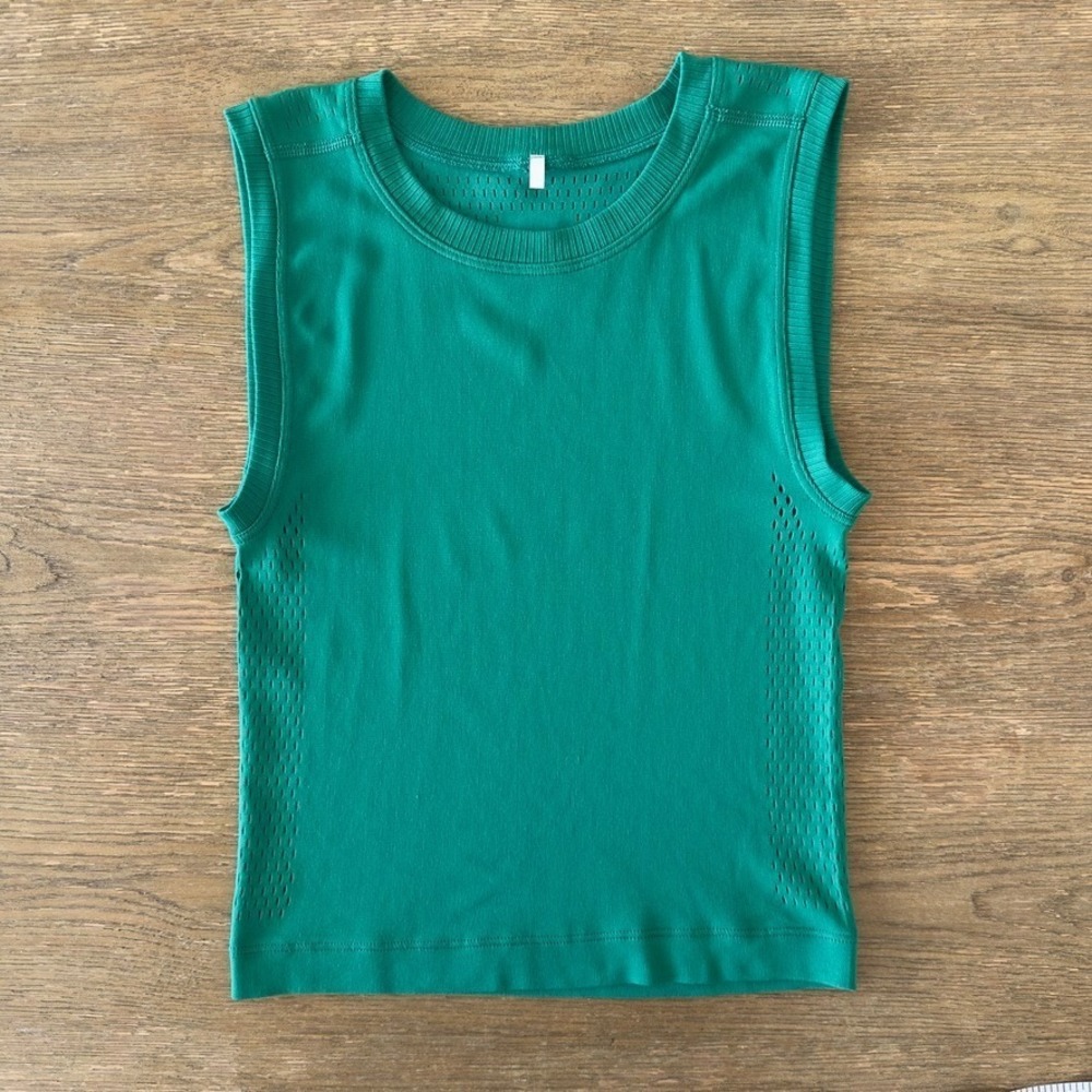 Wilson Pro Women's Seamless Tank-Courtside Green Mesh Tennis Athletic Top-Sz XS